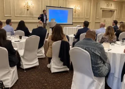Doug Wessel speaks to a crowd