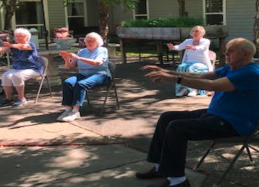 Residents Exercising Outside