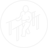 Man using walking bars icon