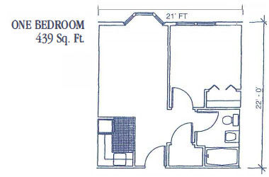 1 bedroom floor plan