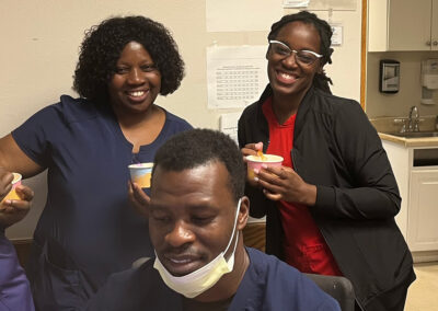 Three nurses smiling at Lowry Hills