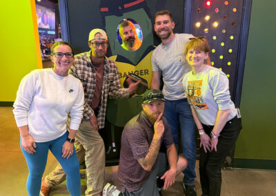 A group of employees together at an event