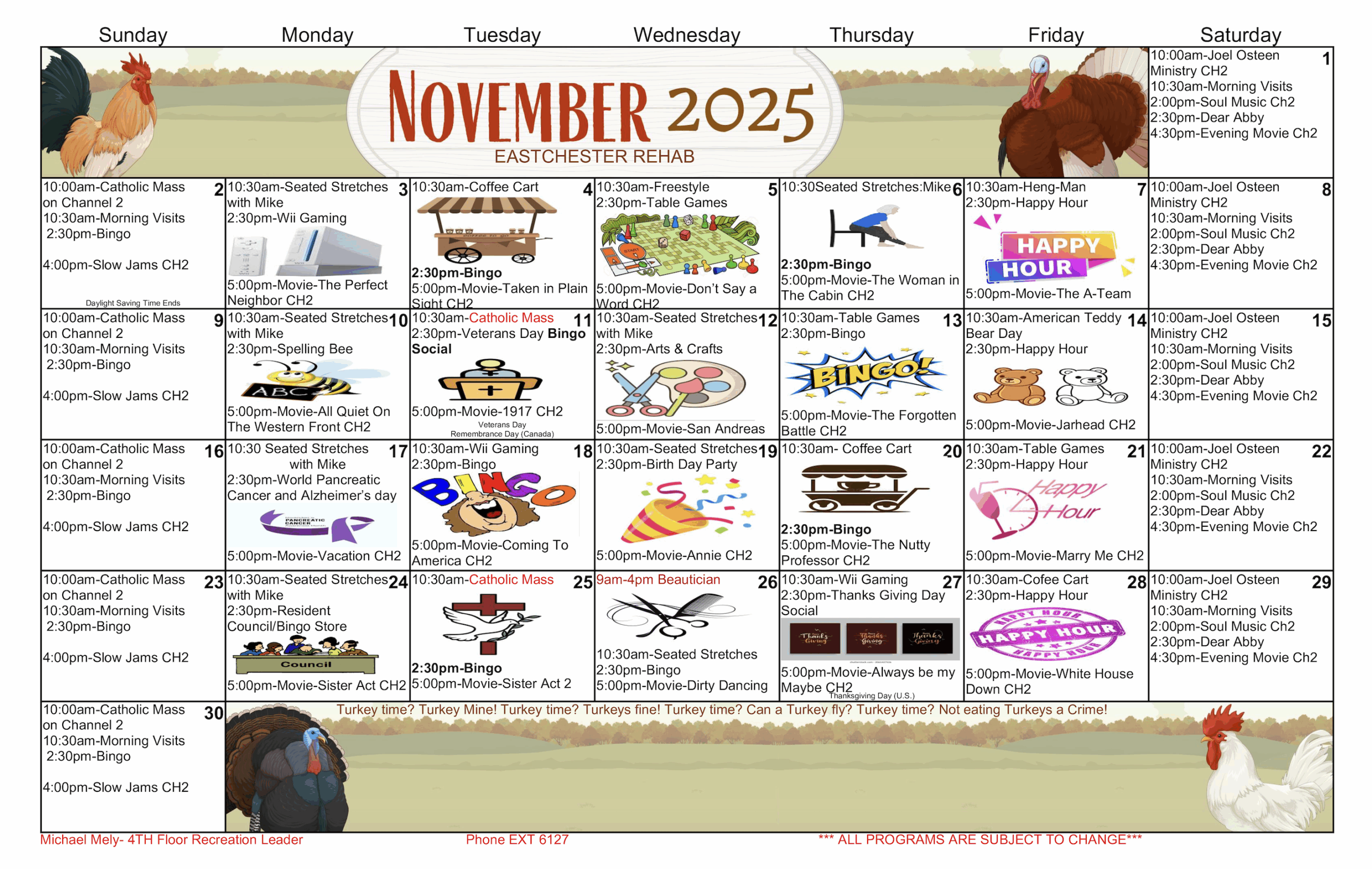 Fourth Floor Calendar