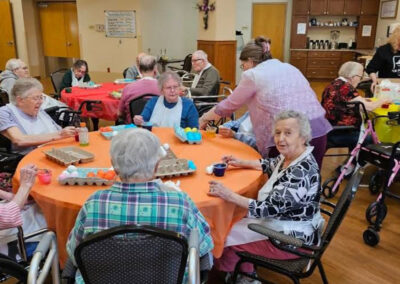 Residents at an activity at Elm Crest