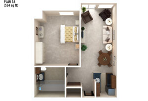 Studio floor plan 1a