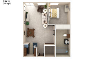 1-bedroom floor plans