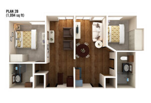 2-bedroom floor plans floor plan 2b