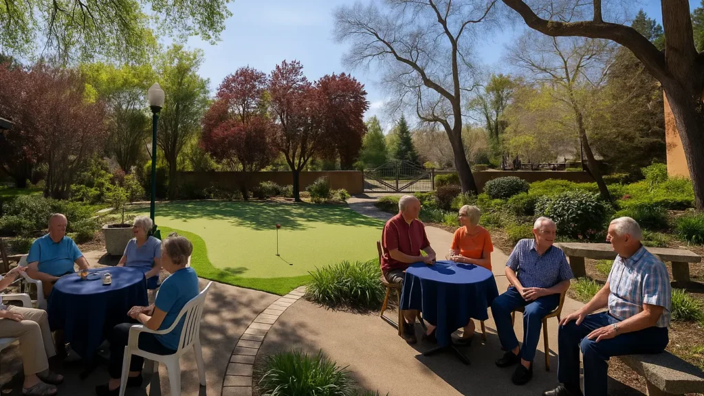 Residents social hour at Sierra Regency in Roseville California