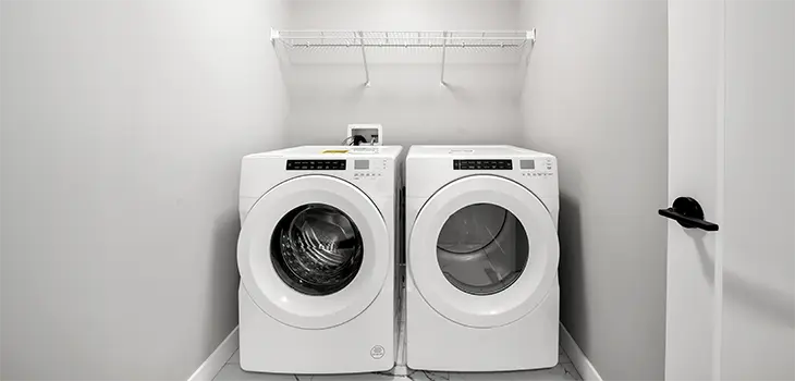 A side-by-side washer and dryer