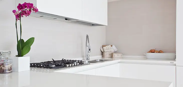 A modern white kitchen