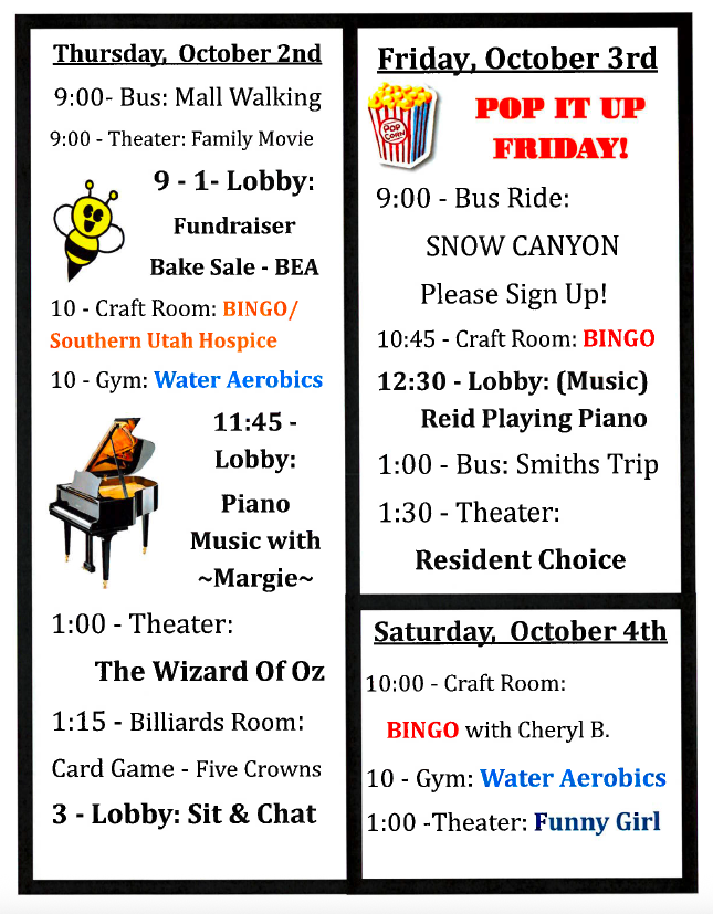 Sterling Court October calendar page 2