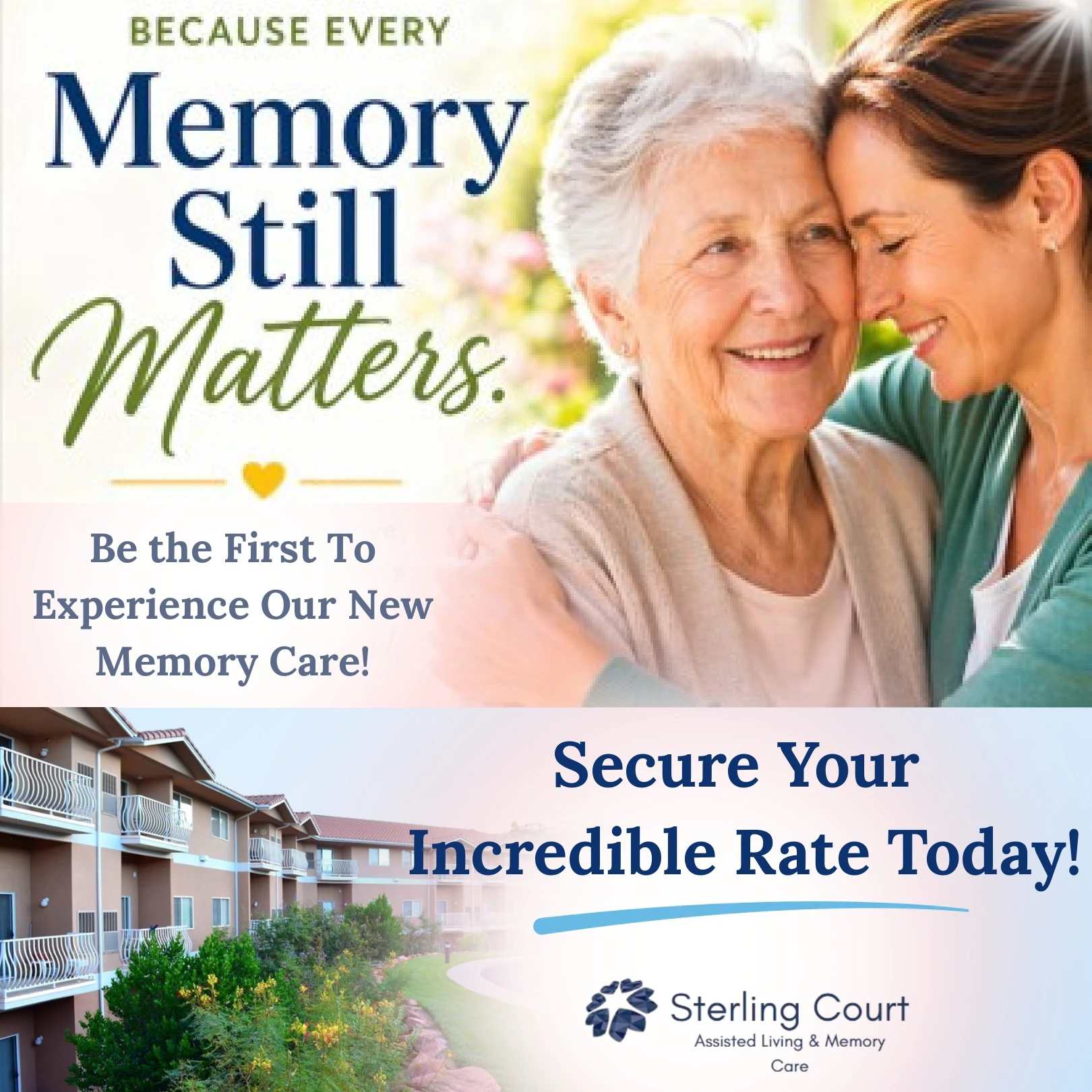 Memory care flyer popup
