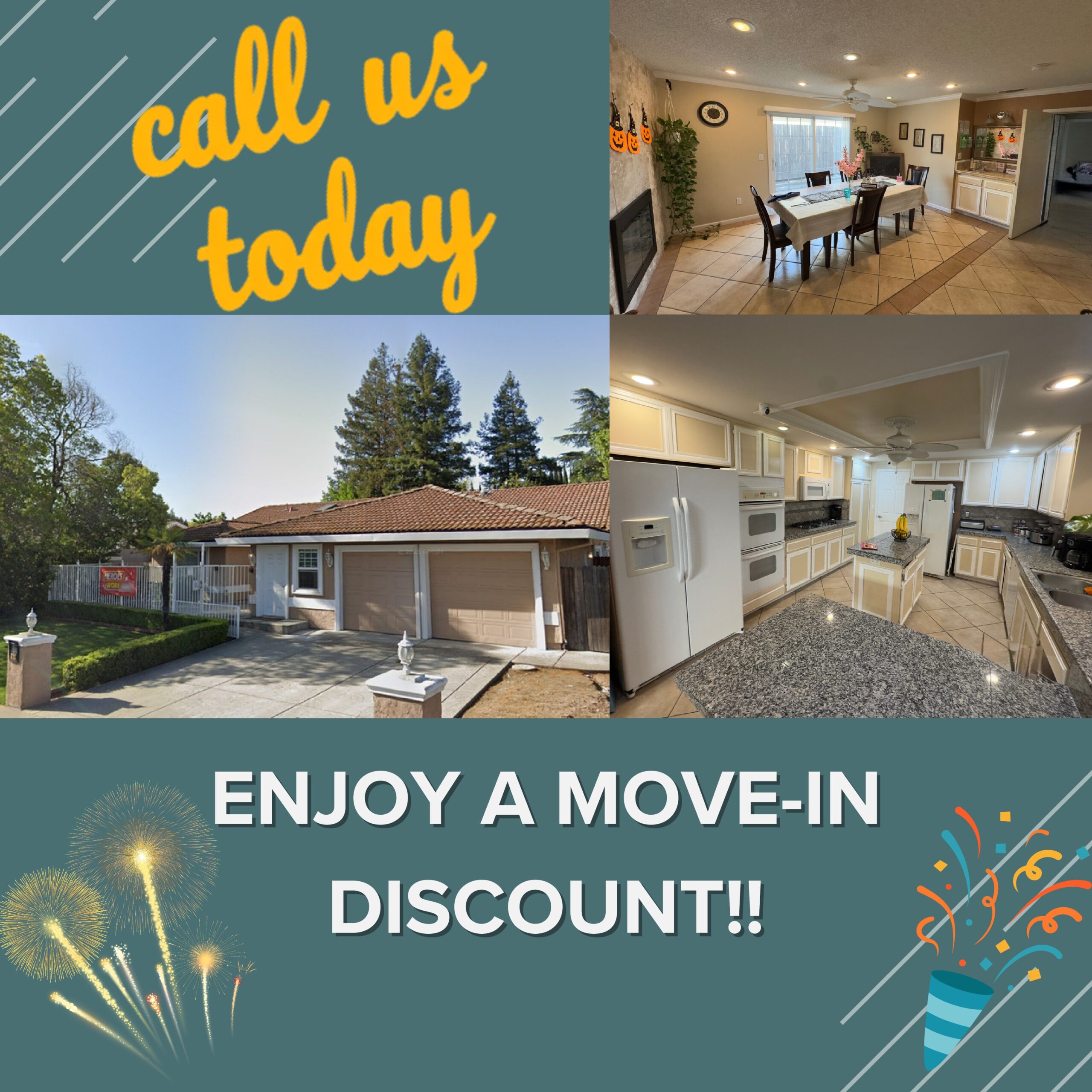 Discount flyer with images of apartment in Hampshire Manor