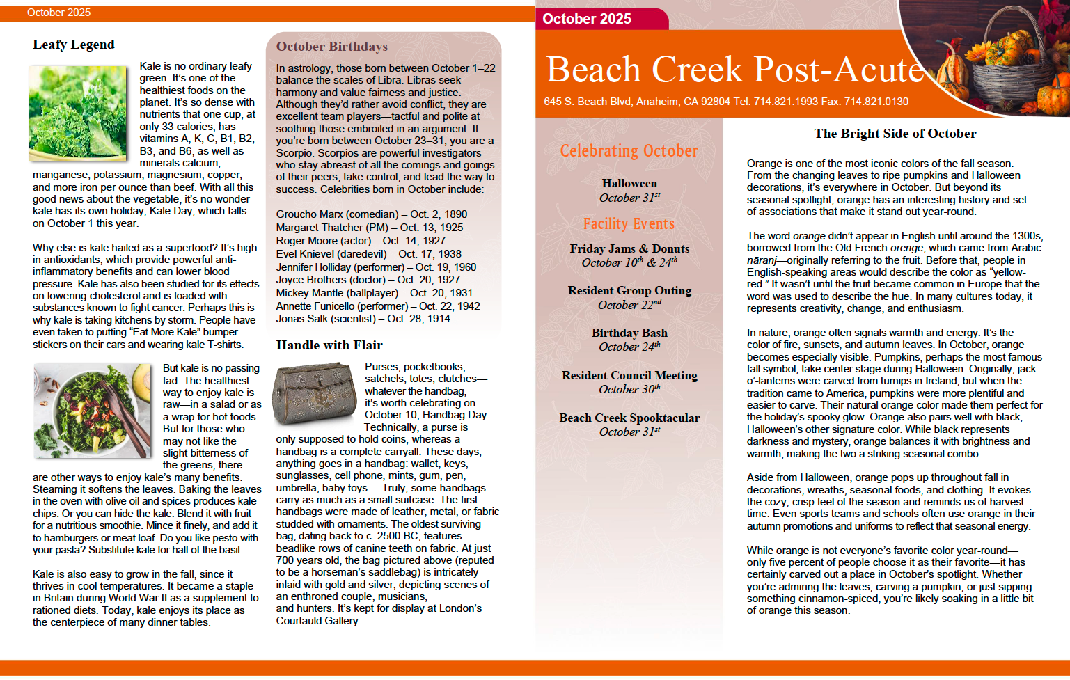Beach Creek October newsletter Beach Creek October newsletter