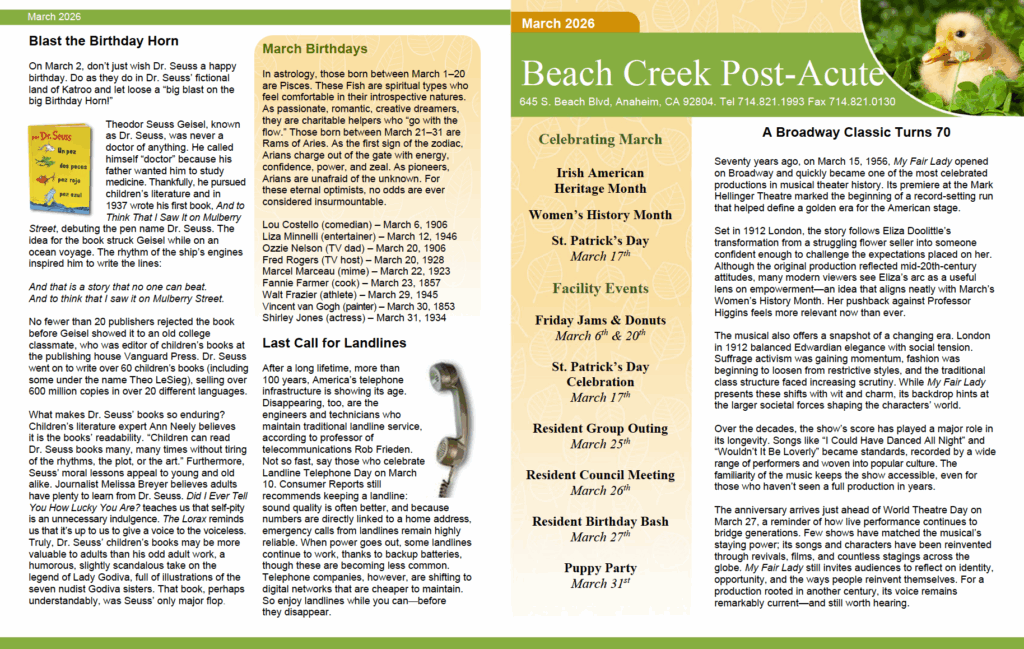 March Newsletter for Beach Creek