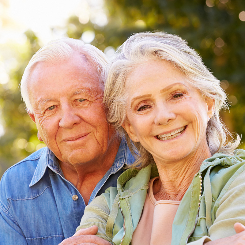 Senior couple smiling