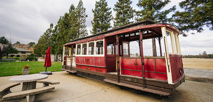 Knott's antique train caboose.