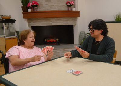 Residents playing cards at Carmel Hills