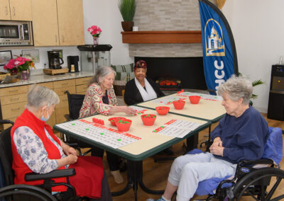 A group of residents playing a game at Carmel Hills