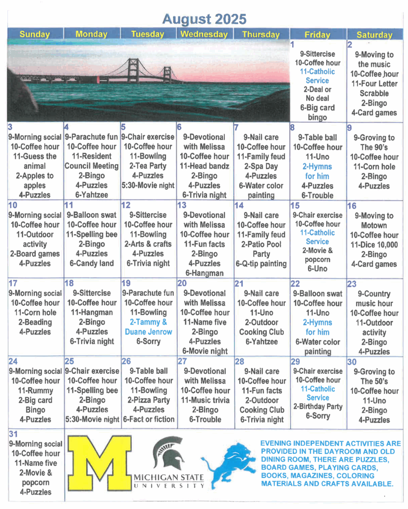 August Calendar