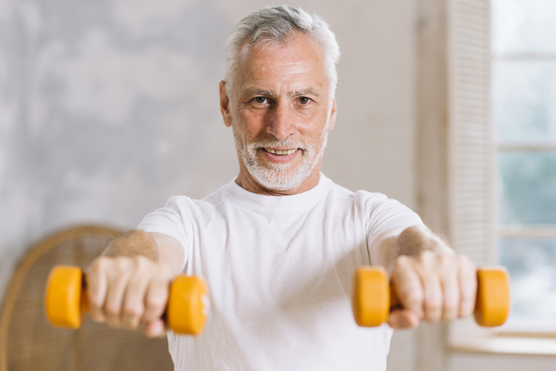 man using weights